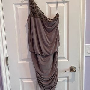 One shoulder sequence top dress